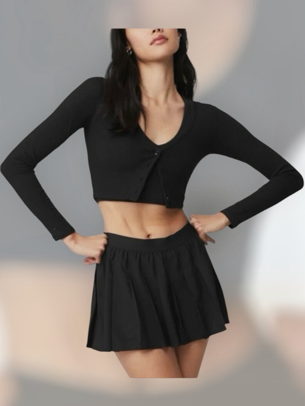 Alo Yoga Cropped Whisper Cardigan Black